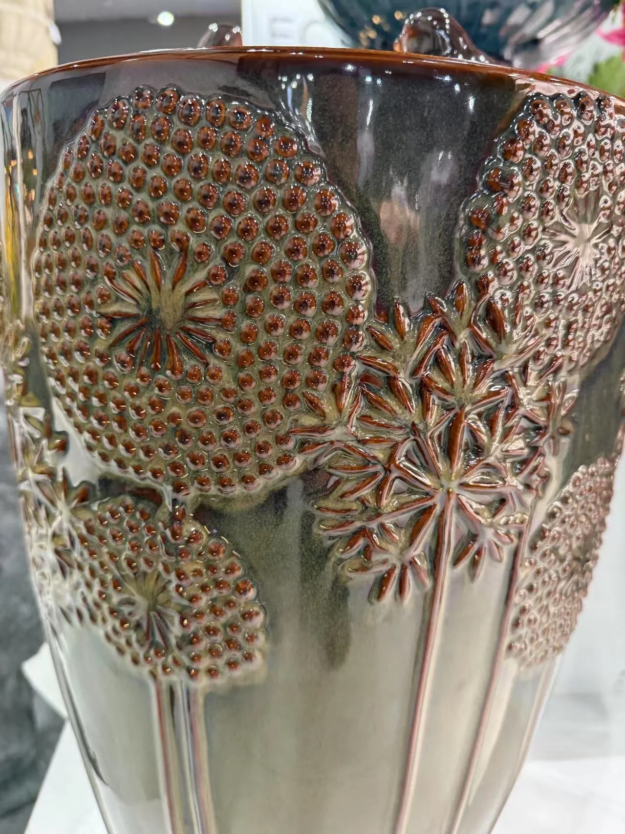 Aguadulce Glazed Ceramic Urn Shaped Fountain with Birds Sublime Colours - Image 3