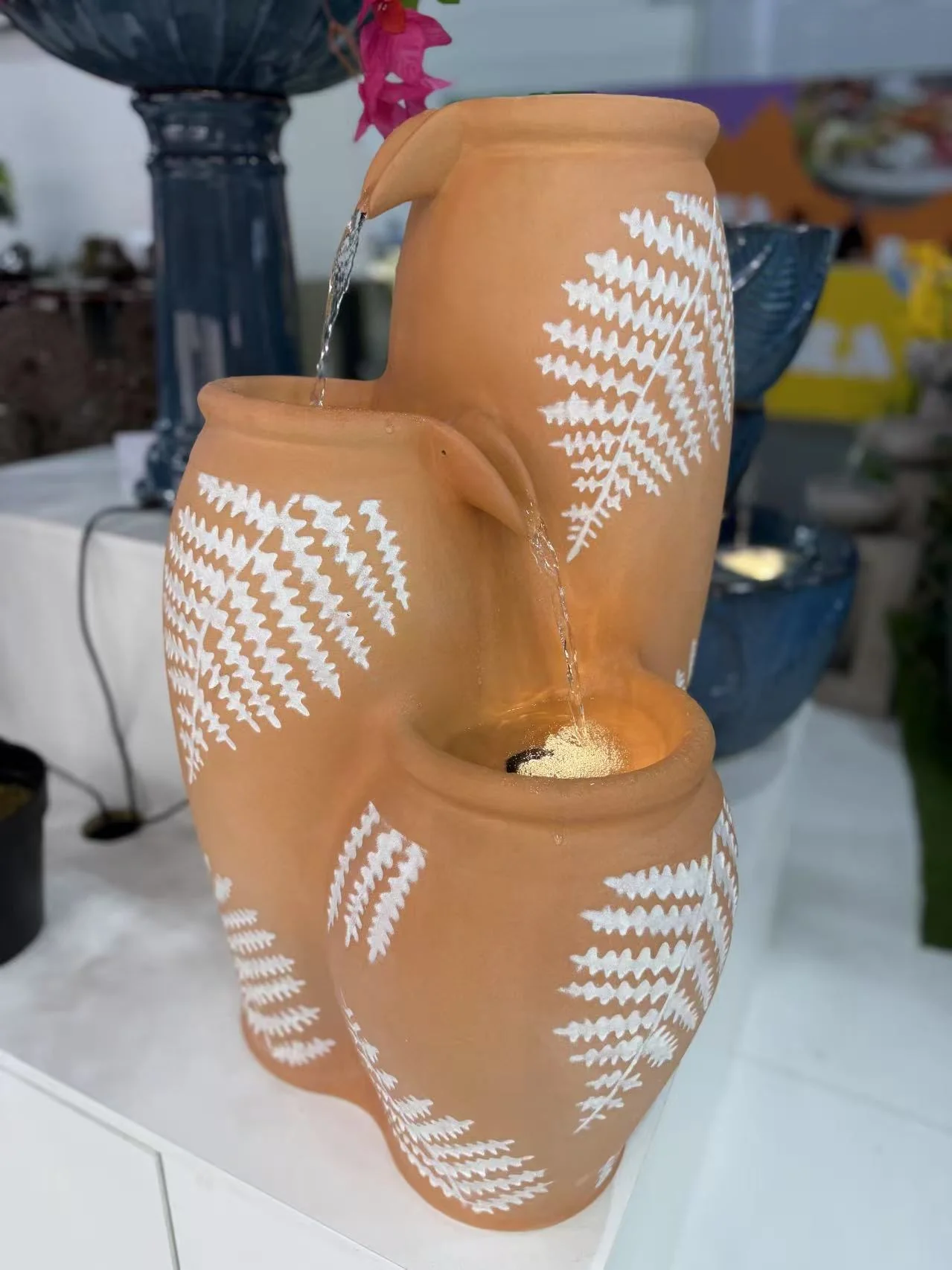 Almerimar Ceramic Water Feature in Clay Terracotta Earthy Colours - Image 3