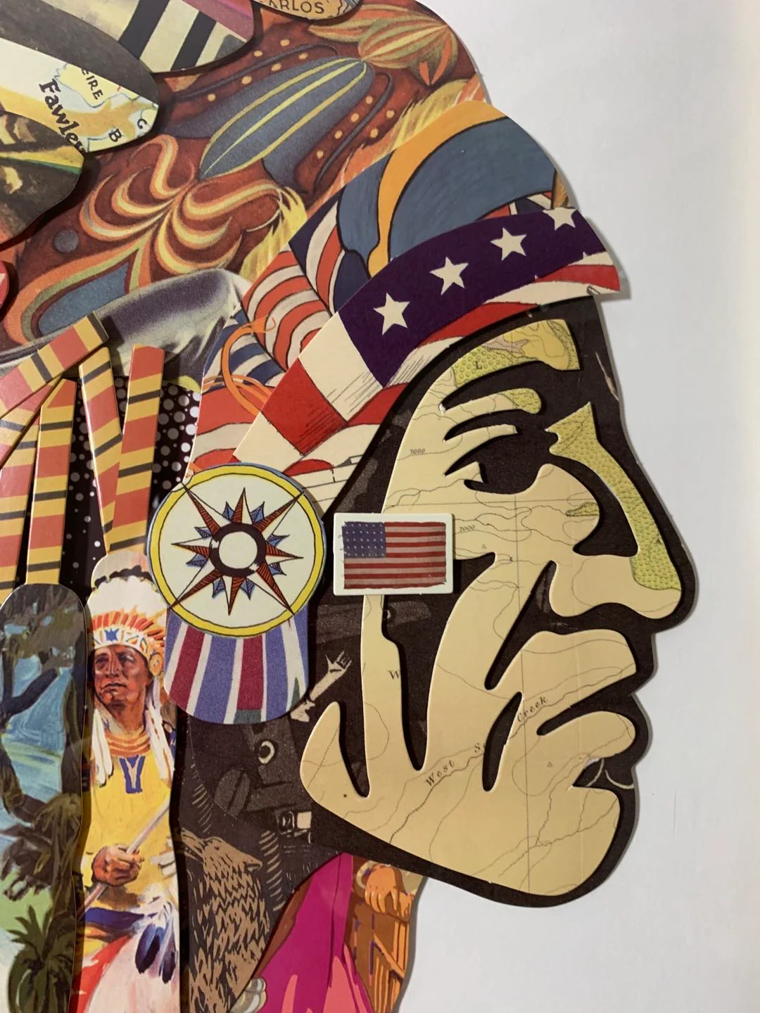 Lobo American Chief Medium Paper Collage - Image 4
