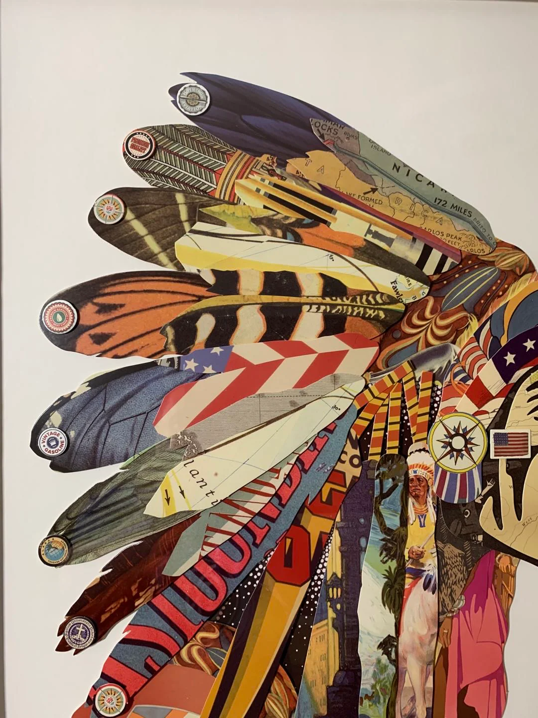 Lobo American Chief Medium Paper Collage - Image 6