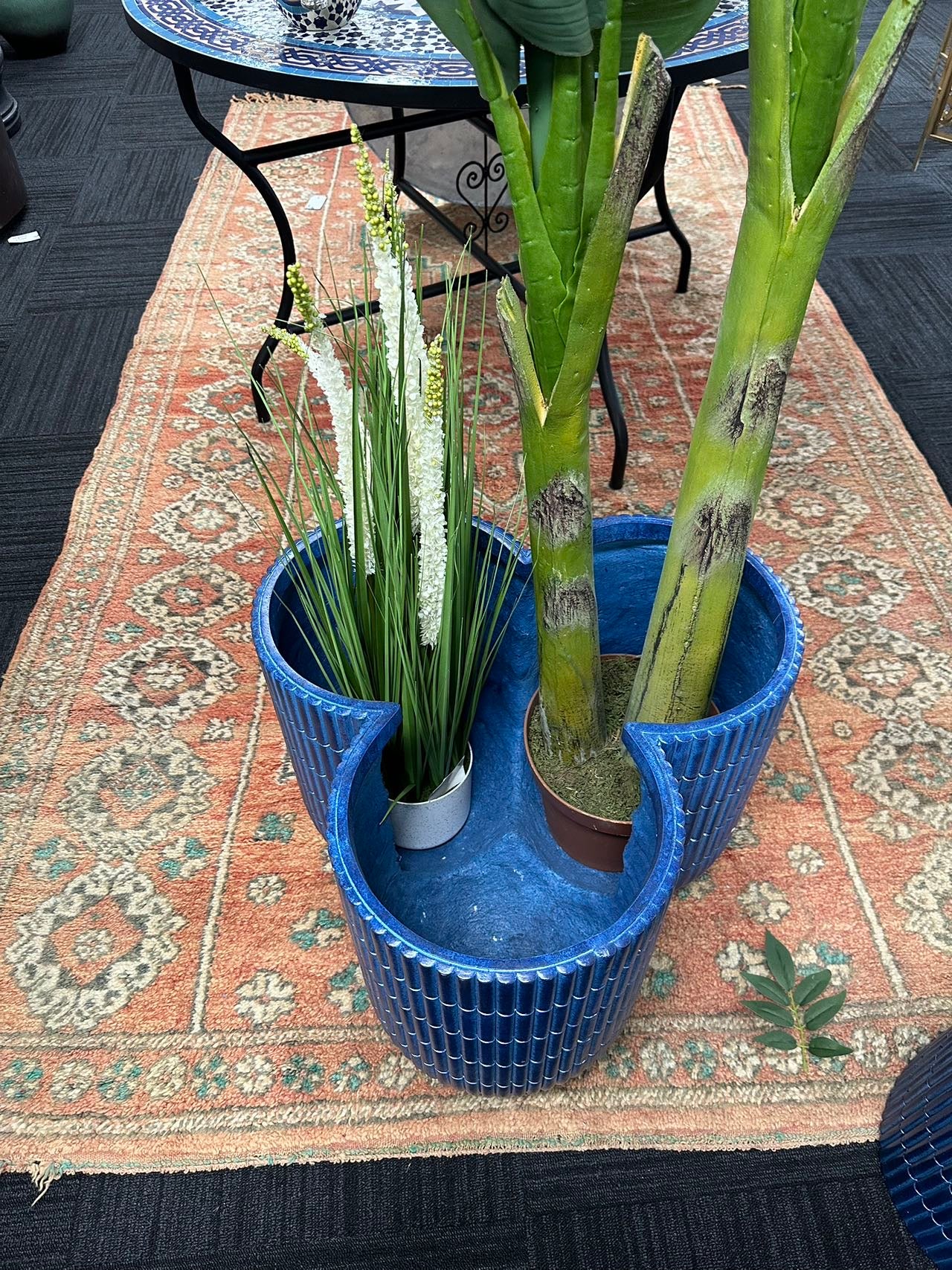 Mediteraneo Italian Blue Ceramic Look Design MGO Planter - Image 6