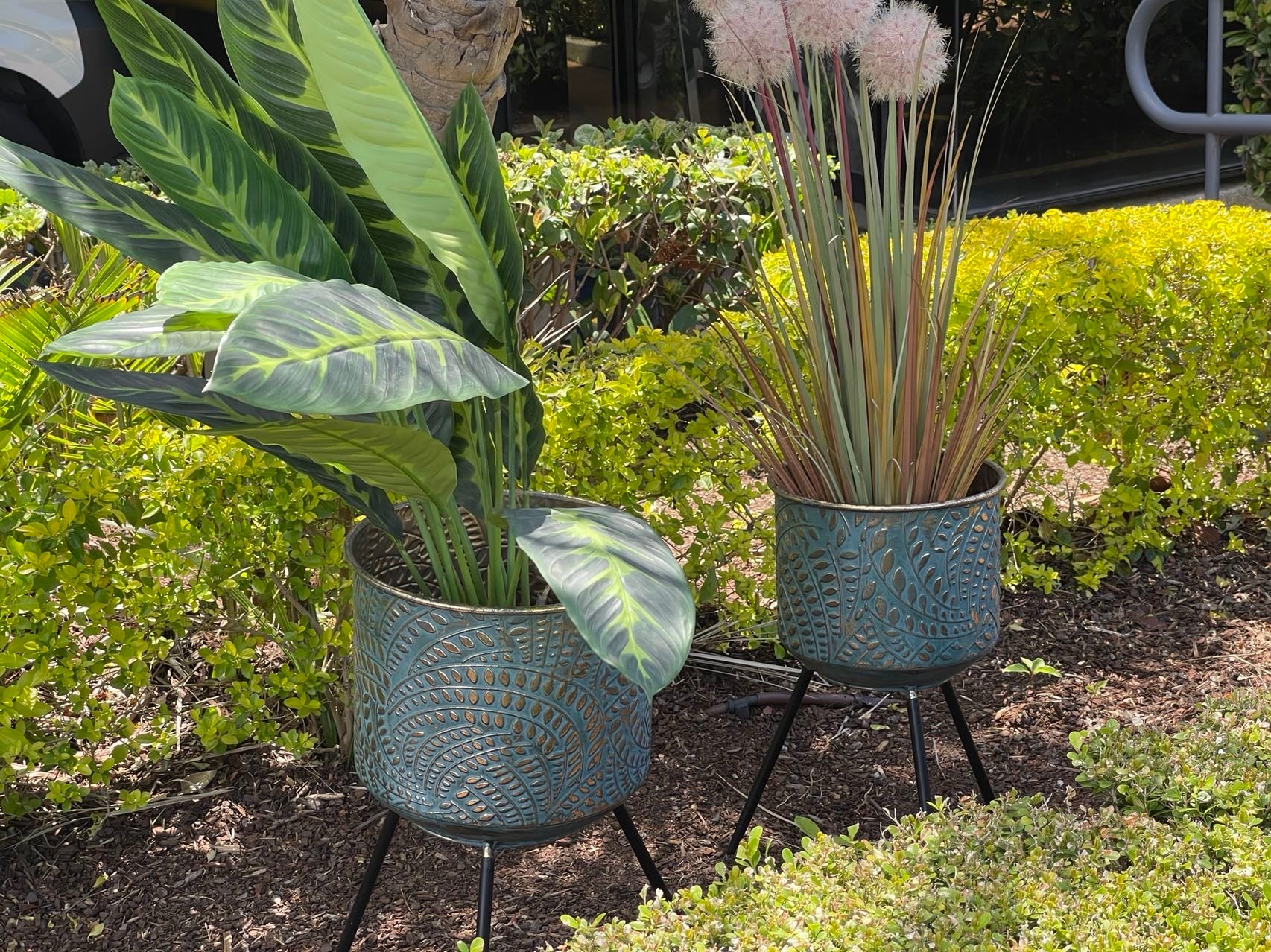 Metal Planters Pair Andalusian Design NEW Summer 2021 - Image 10