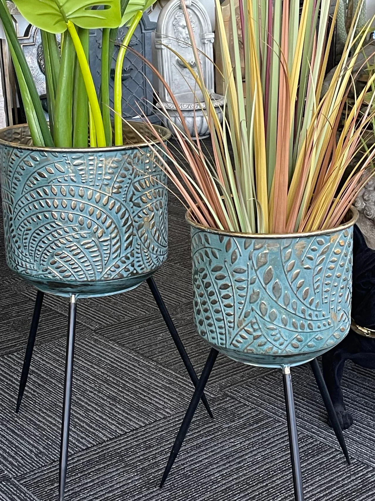 Metal Planters Pair Andalusian Design NEW Summer 2021 - Image 4