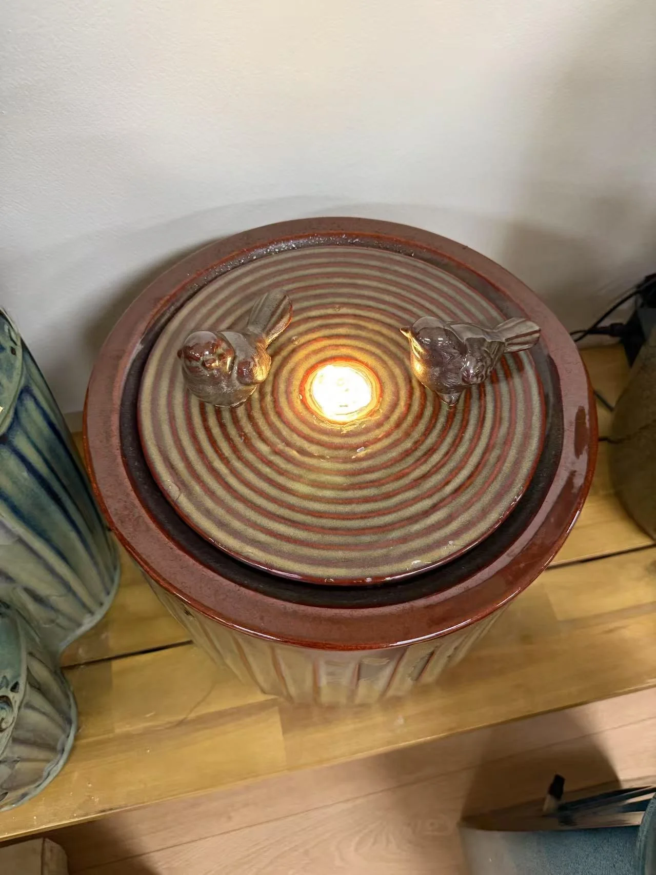 Mojonera Glazed Ceramic Unique Colours Fountain with Birds - Image 4