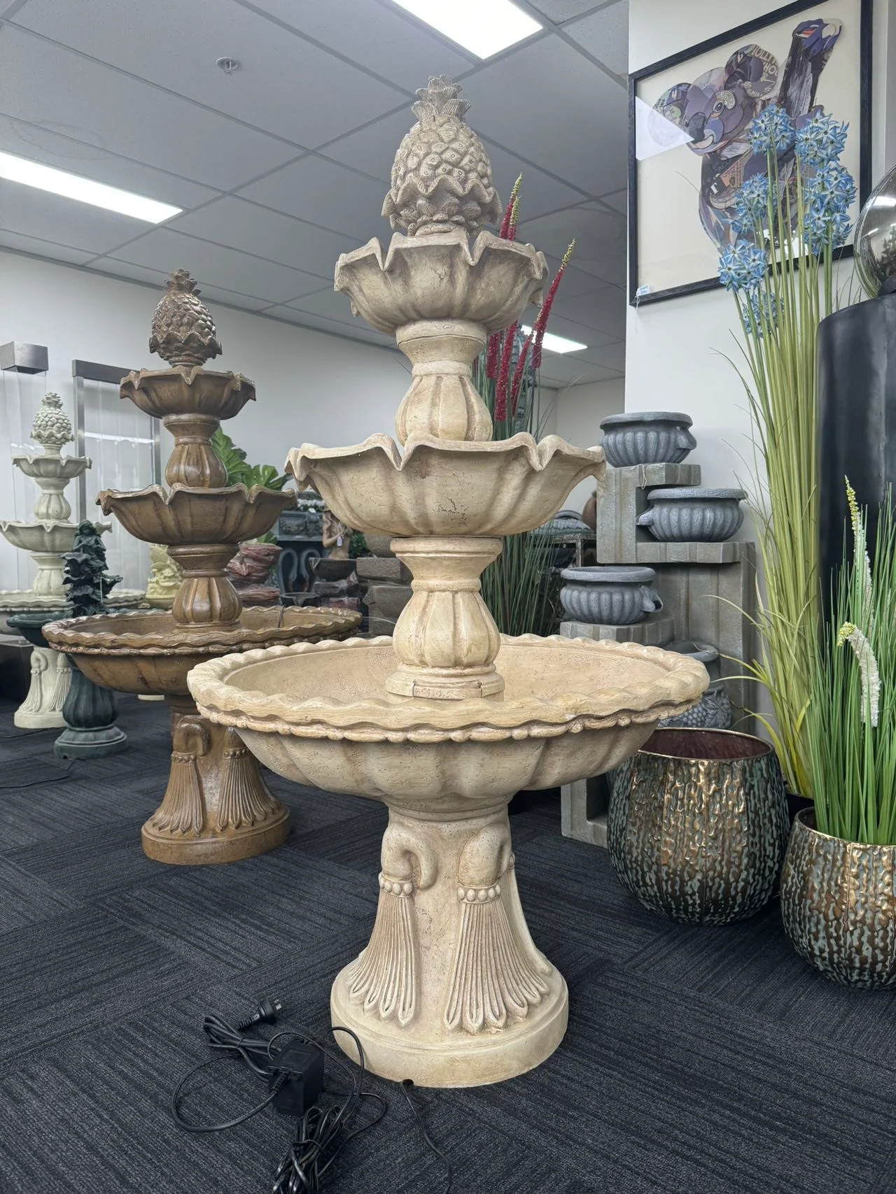 Murcia Stone Effect 5-Tier Electric Powered Tiered Water Fountain - Image 3