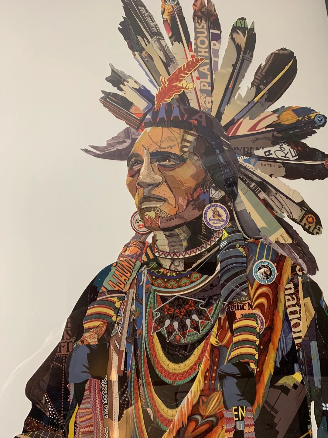 Native American Chief Large Paper Collage - Image 4