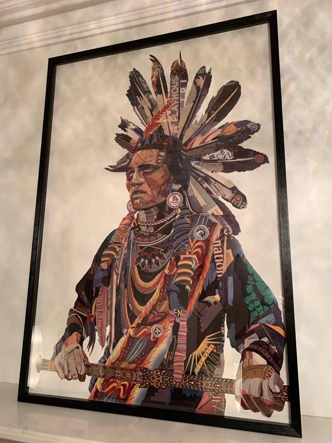 Native American Chief Large Paper Collage - Image 6