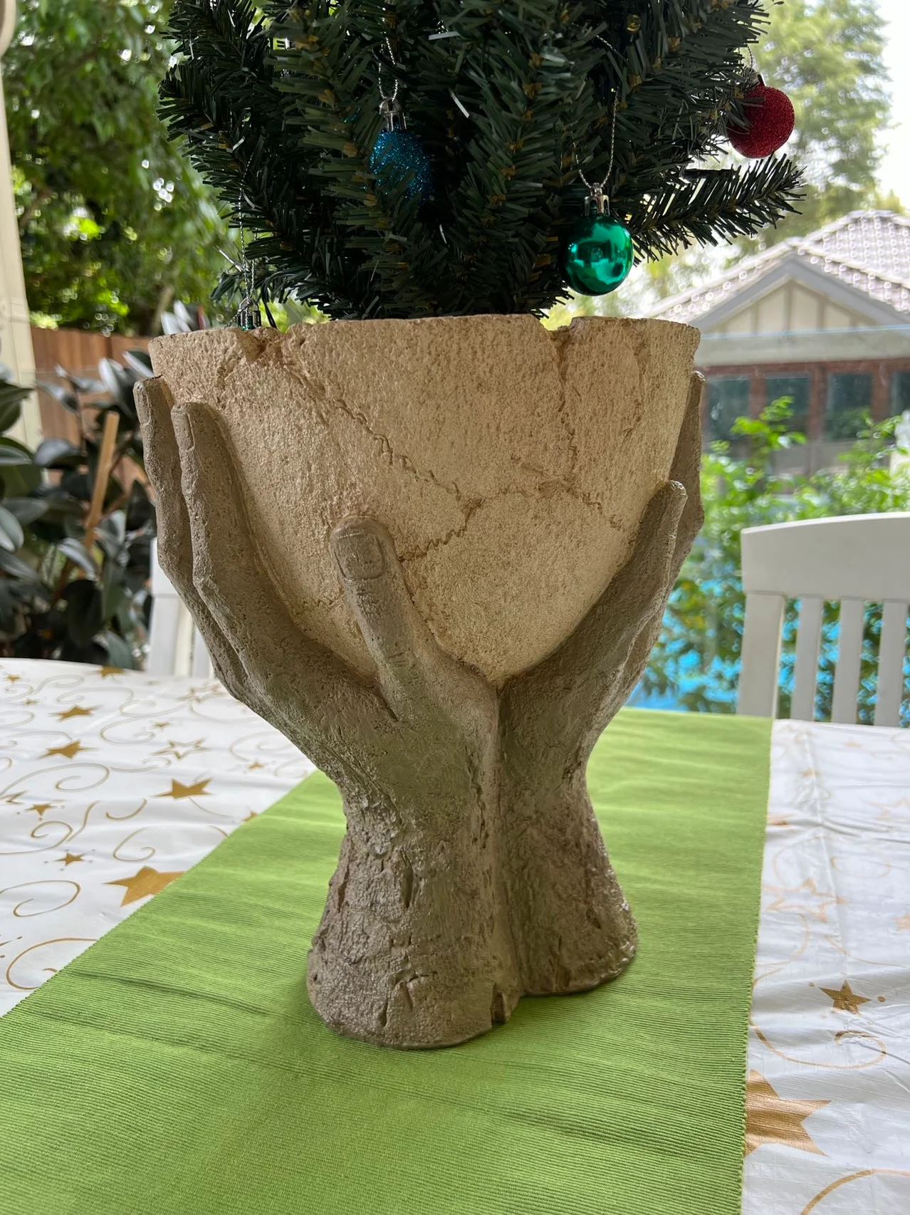 Two Hands Abstract Clay Terracotta Finish Ornament NEW Summer 2021 - Image 3