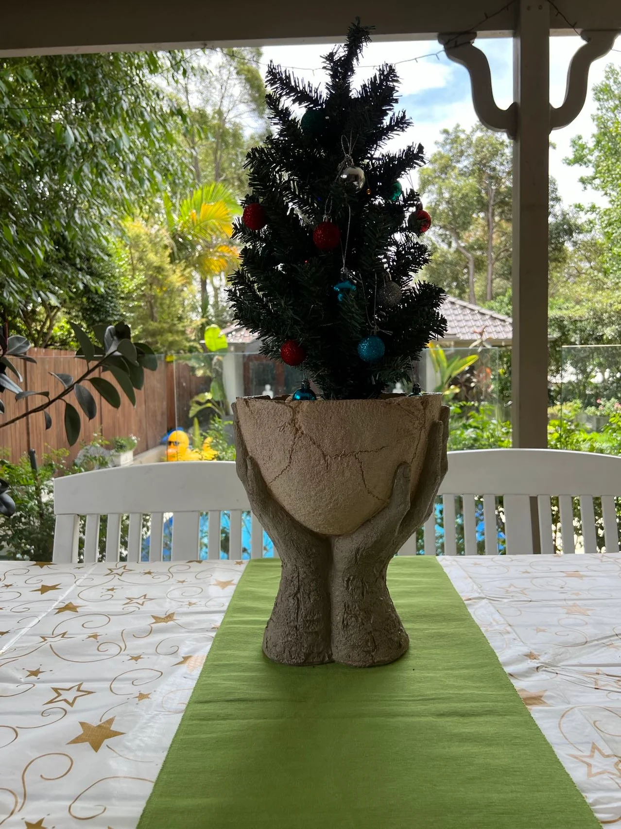 Two Hands Abstract Clay Terracotta Finish Ornament NEW Summer 2021 - Image 7